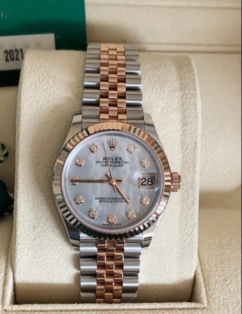 Rolex 鑽石珍珠面玫瑰金（非常稀有的貝殼面）